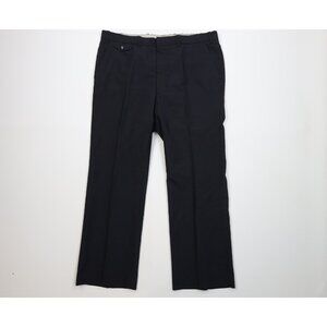 Vtg 70s Streetwear Mens 38x30 Wool Blend Pinstriped Flared Wide Leg Chino Pants